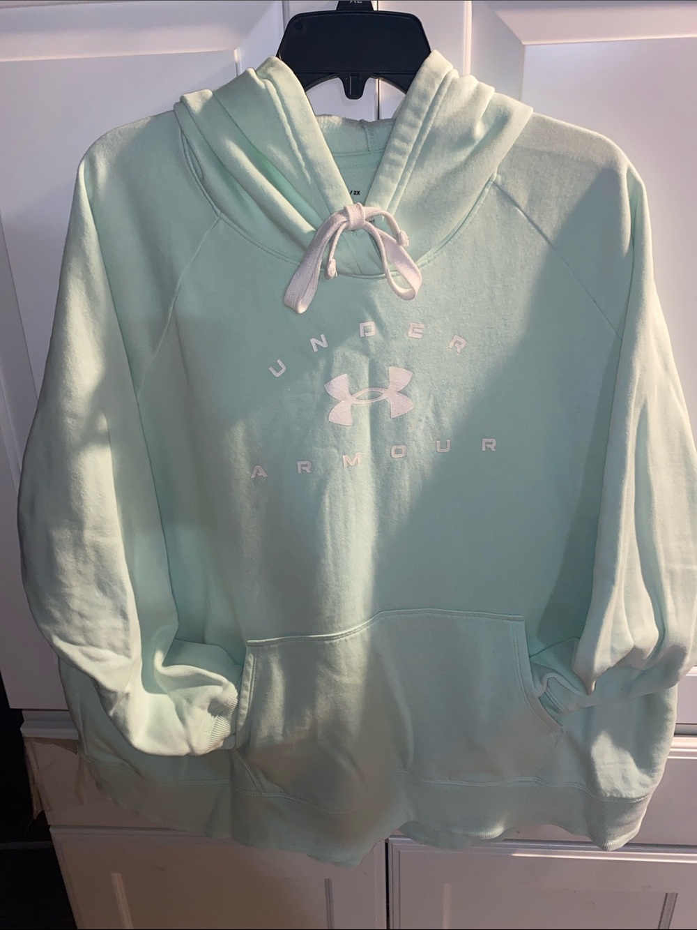 Under Armour Pale Mint Pullover Hoodie with White Logo